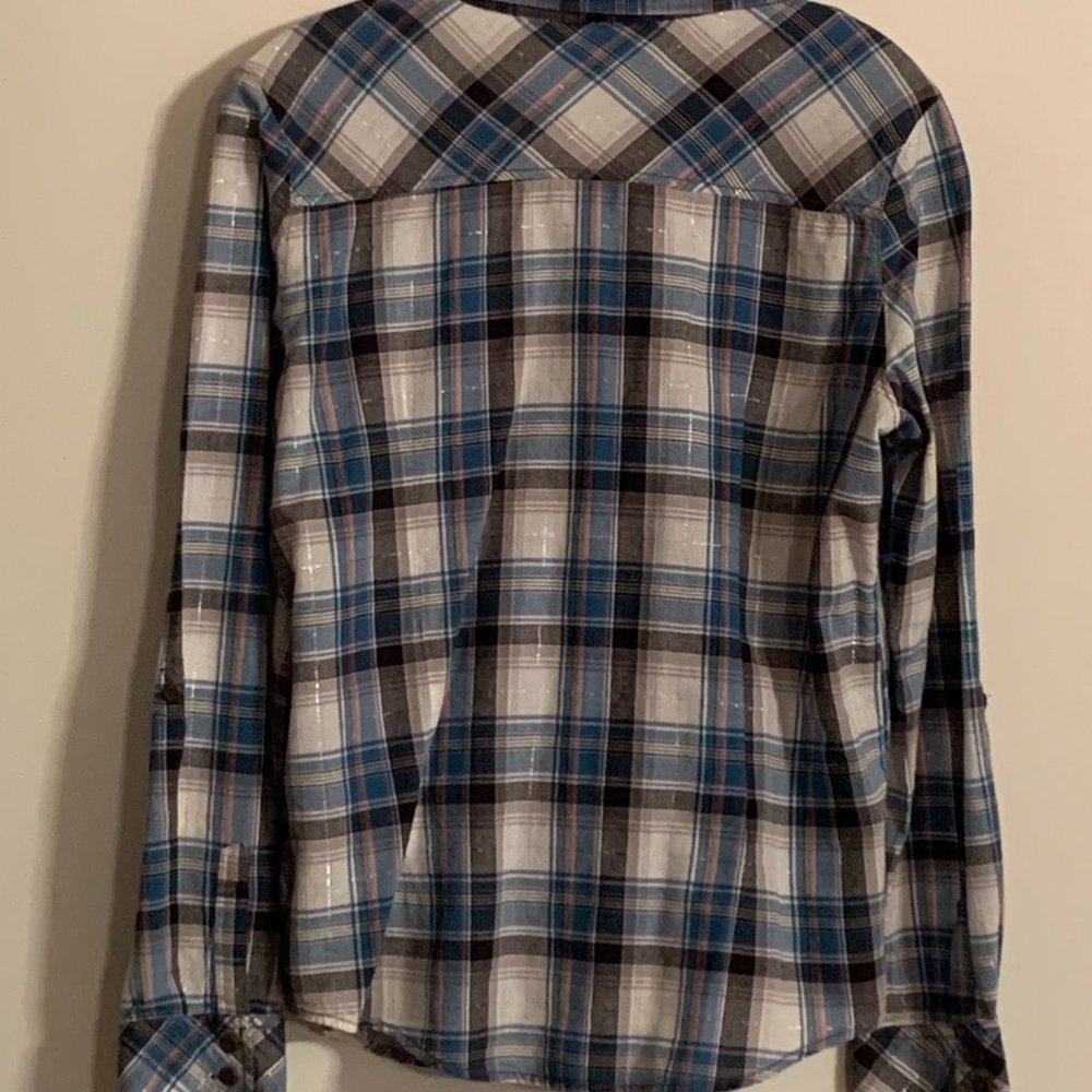 Maurices Large Roll-Tab Sleeve Button Up Shirt - image 3